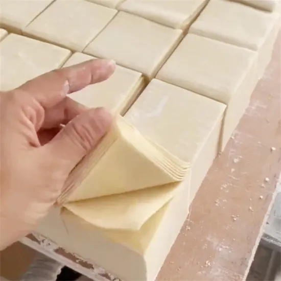 Automatic Round Square Gyoza Empanada Skin Making Dumpling Dough Wonton Sheet Wrapper Maker Cutting Forming Machine 